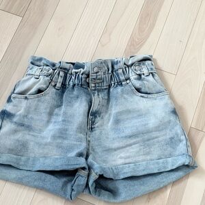 Almost Famous Paperbag Denim Shorts | High Waist | Size Large | Stretchy